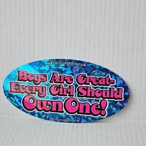 Y2K vintage Socially Hazardous sticker Boys Are Great- Every Girl Should Own One